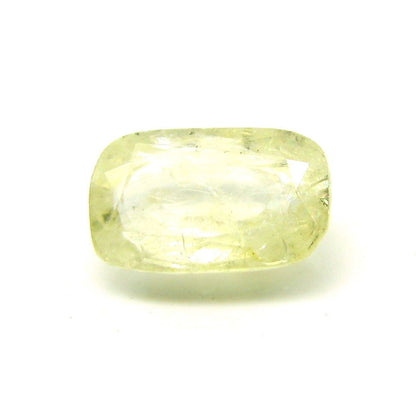 3.4Ct Natural Light Yellow Sapphire Cushion Faceted Gemstone