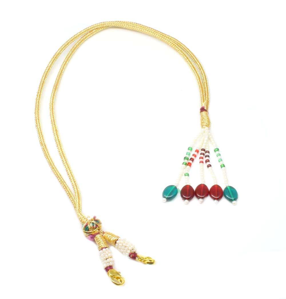 Indian Adjustable Necklace Tassel Golden Red Green Beads Wholesale Lot