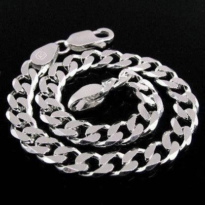 Sterling Silver Curb Men's Bracelet