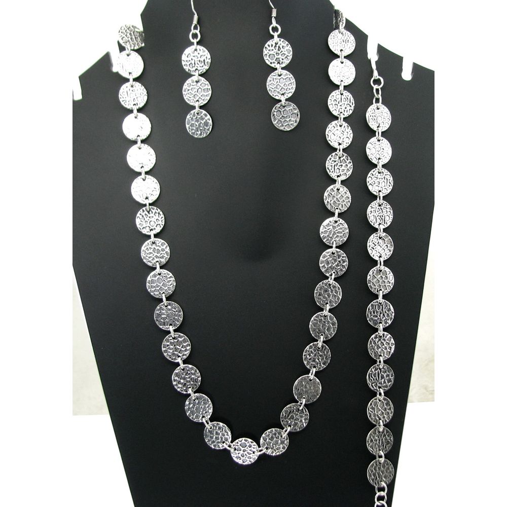 American Diamond Jewelry Combo Set of Necklace Set With Earrings, Bracelet  and Adjustable Finger Ring