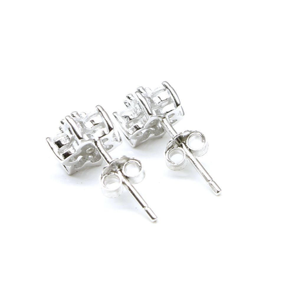 Women Silver  Earrings with Push Back 