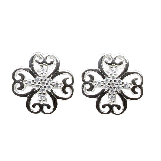 925 Silver Earring Set In Platinum Finish
