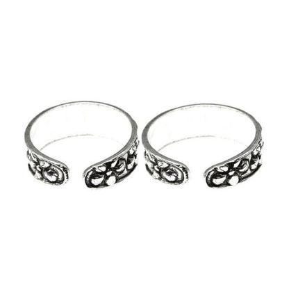 Sterling Silver foot toe rings band - Pair
