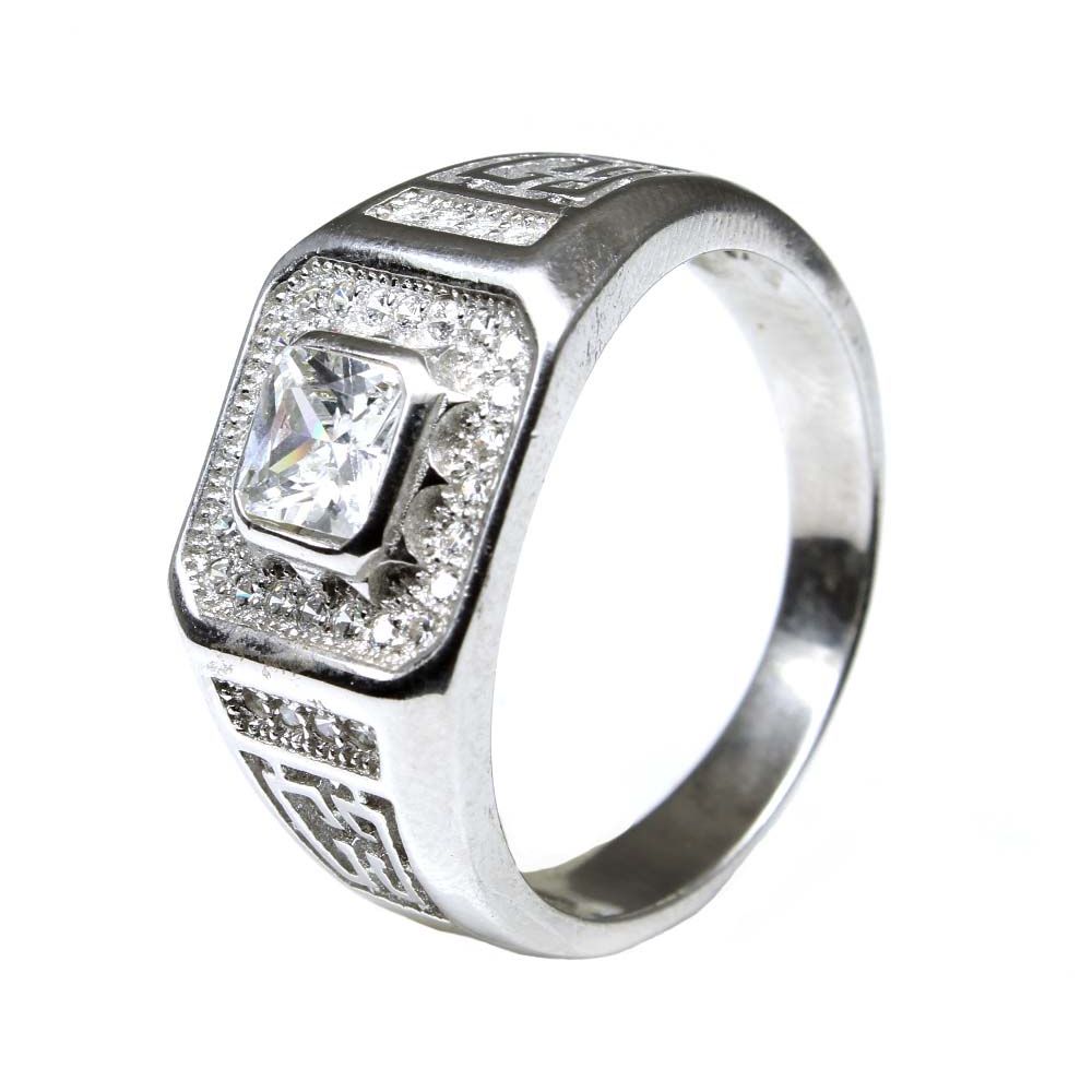 By Bonnie Jewelry | Emerald Cut Diamond Mens Ring