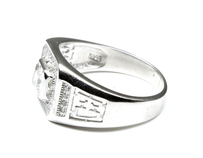 925 Sterling Silver Men's Ring Platinum Finish