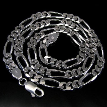 Tough guy real Sterling Silver Figaro Link Chain 20"