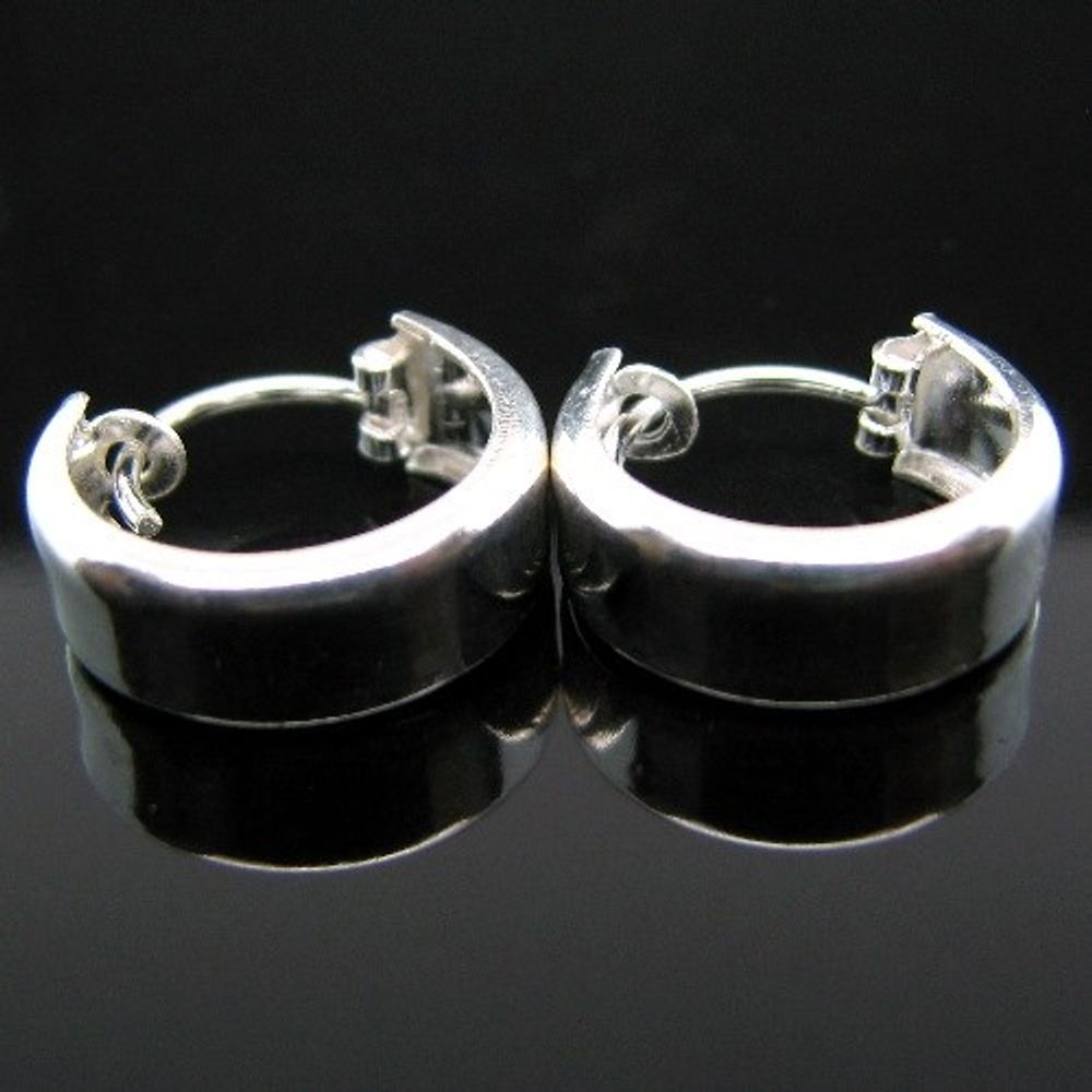 Stardust #3 3-Stone Hoop Earrings in Sterling Silver with Diamonds