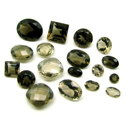 16.2Ct 18pc Lot of Natural Mix Faceted Smoky Quartz Gemstones