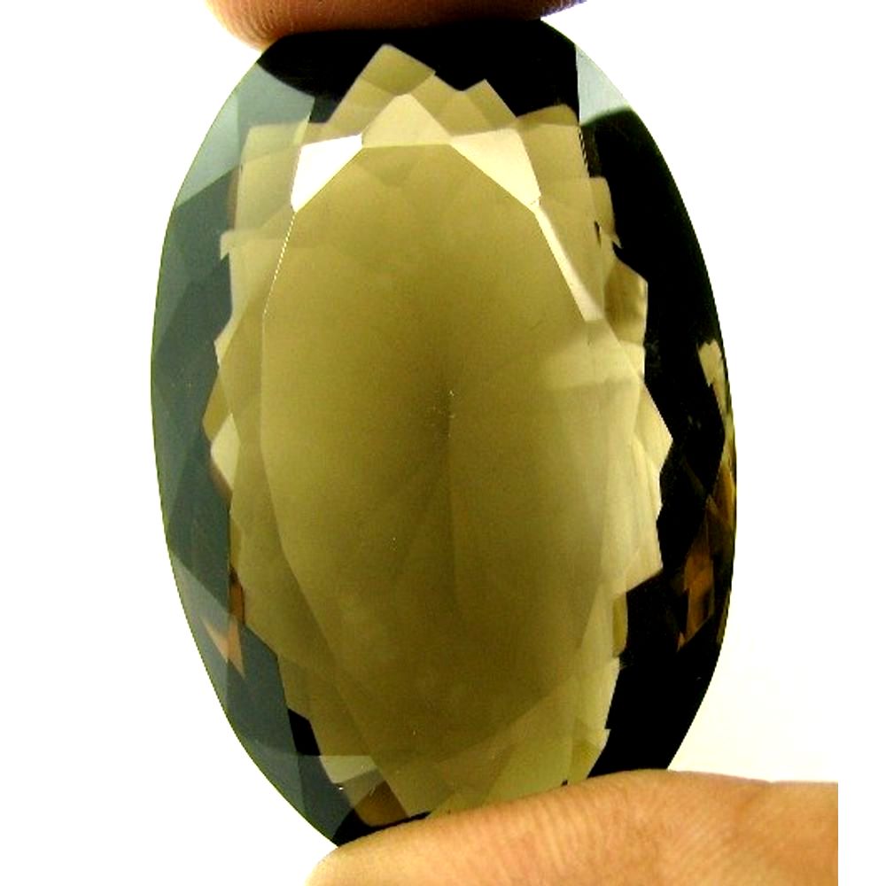 TOP LUSTER LARGE Fine 137Ct Oval Cut Smoky Quartz Crystal Gemstone