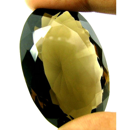 TOP LUSTER LARGE Fine 137Ct Oval Cut Smoky Quartz Crystal Gemstone