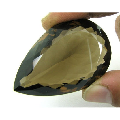 Classic-Quality-Big-232Ct-Natural-Smoky-Quartz-Pear-Shape-Rock-Crystal-Gemstone