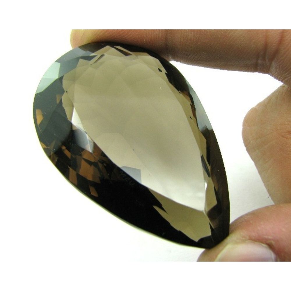 Classic Quality Big 232Ct Natural Smoky Quartz Pear Shape Rock Crystal Gemstone