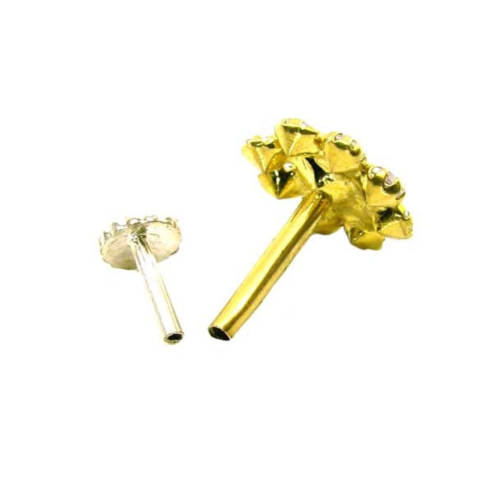 Nath for women in gold with push pin