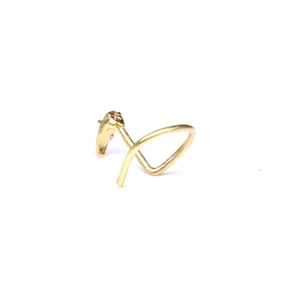 24g Gold Plated Corkscrew Nose Stud