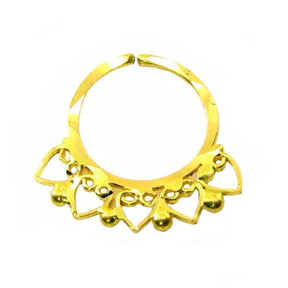 22k Yellow real Gold Nose Hoop Ring 