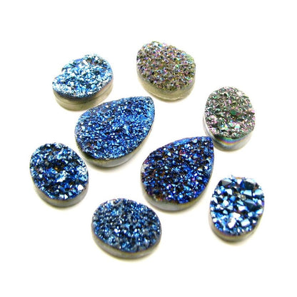 30.3Ct 5pc Lot Titanium Drussy Oval Shape Gemstones