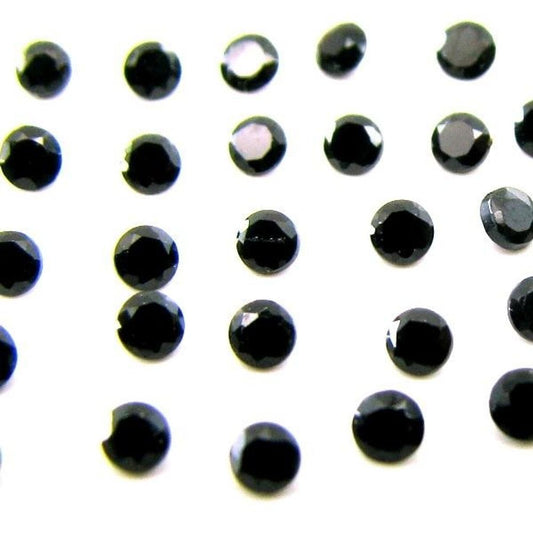Lot-Of-20-Piece-Natural-Black-SPINEL-2mm-Round-Cut-Loose-Gemstones