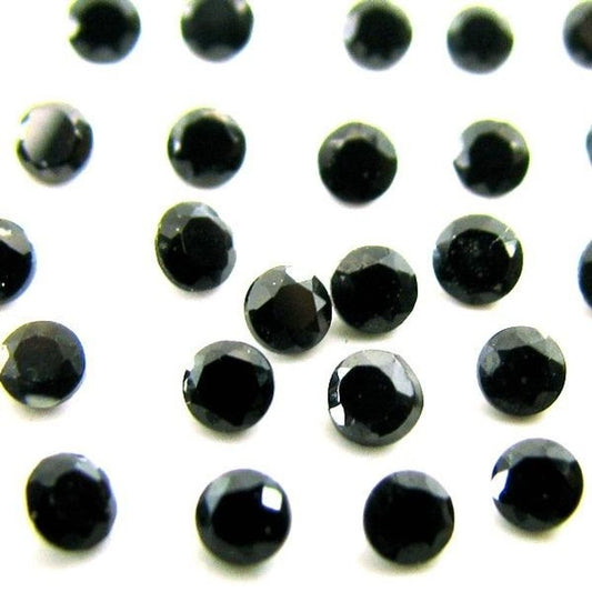 Lot-Of-40-Piece-Natural-Black-SPINEL-2mm-Round-Cut-Loose-Gemstones