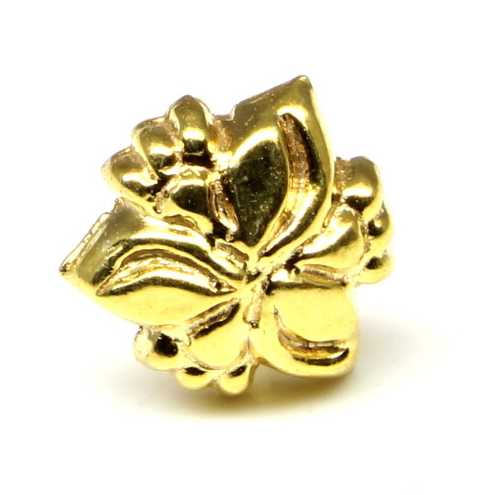 Ethnic Gold plated Push Pin nase stud 18g