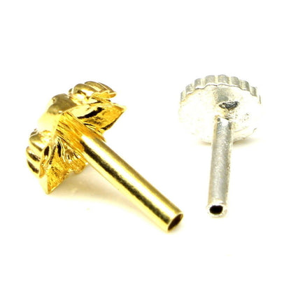 Ethnic Gold plated Push Pin nase stud 18g