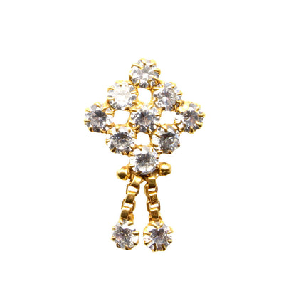 22K Gold filled CZ Corkscrew Nose Stud