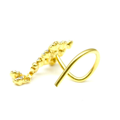 22K Gold filled CZ Corkscrew Nose Stud