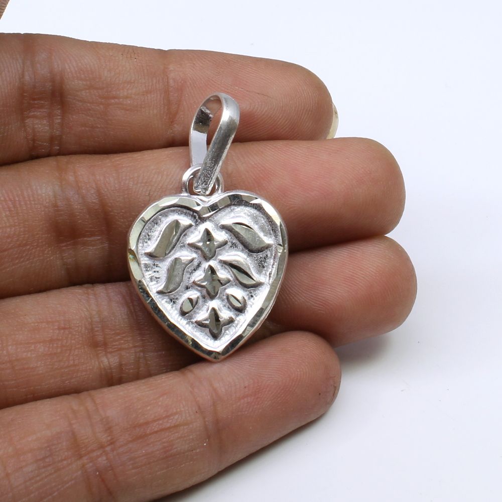 Heart shaped on sale silver pendant