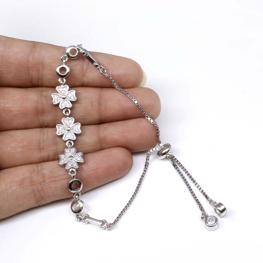 Silver Bracelet for Girls in platinum finish