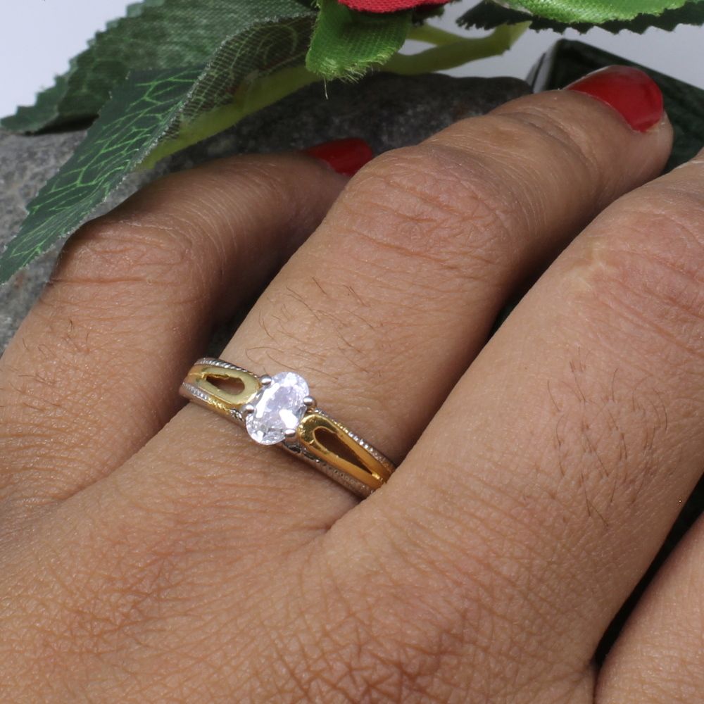 Buy Women's White Stone Finger Ring By Bindhani