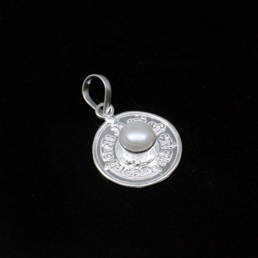 Real Pearl Natural Gemstone pure silver pendant