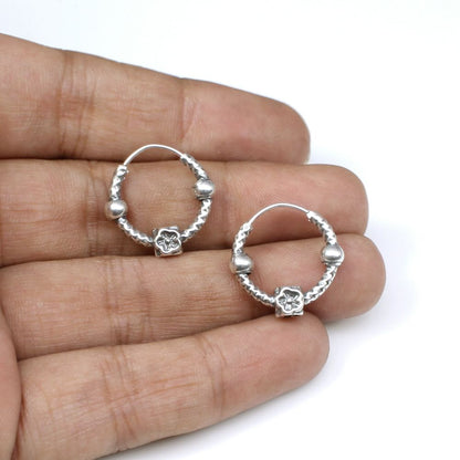 Traditional Oxidized 925 Silver earrings