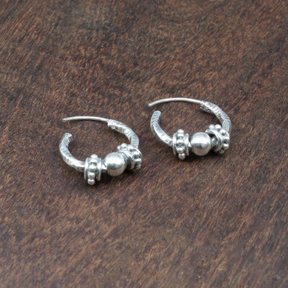 Traditional Oxidized Silver Earrings