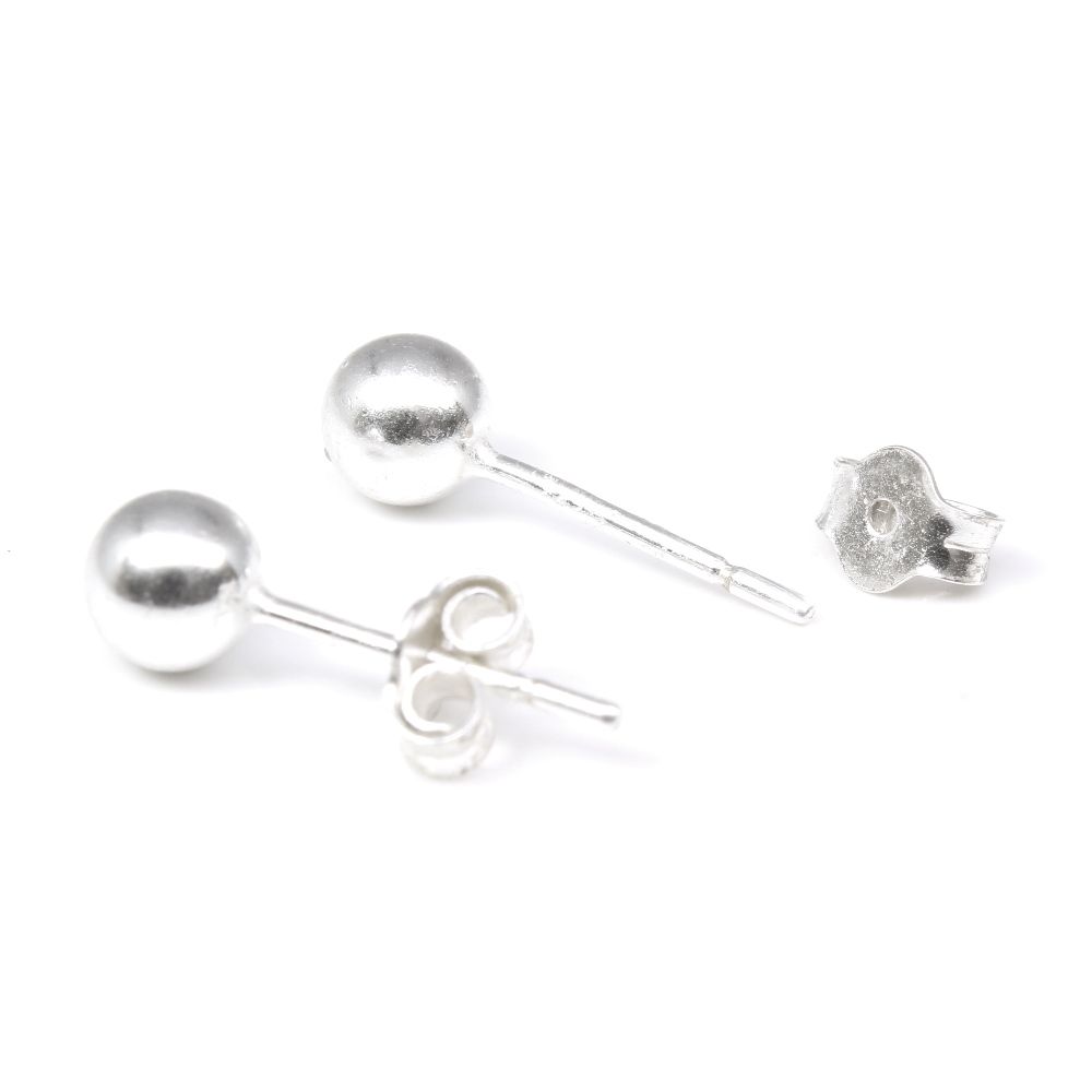 925 Sterling Silver Ball Stud Earrings for girl - Pair