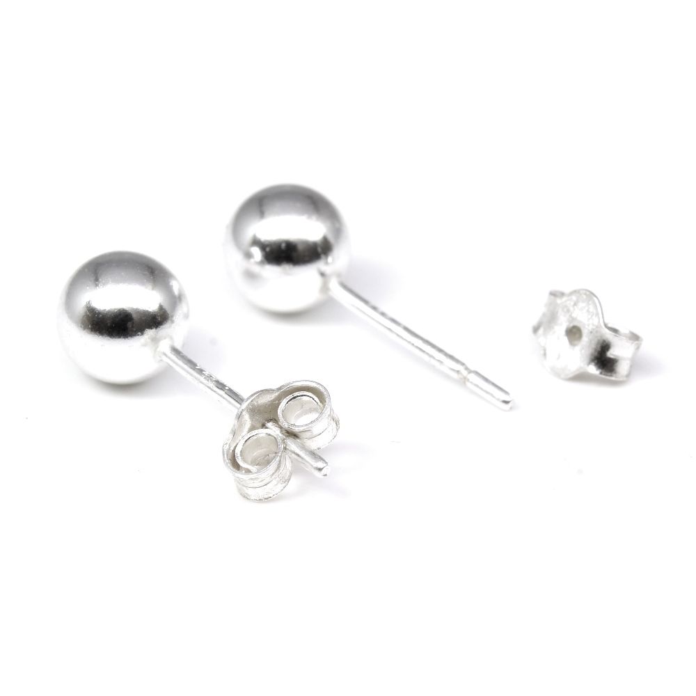 Silver Ball Stud Earrings for women