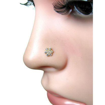 14k Real Gold Nose ring with shiny stone