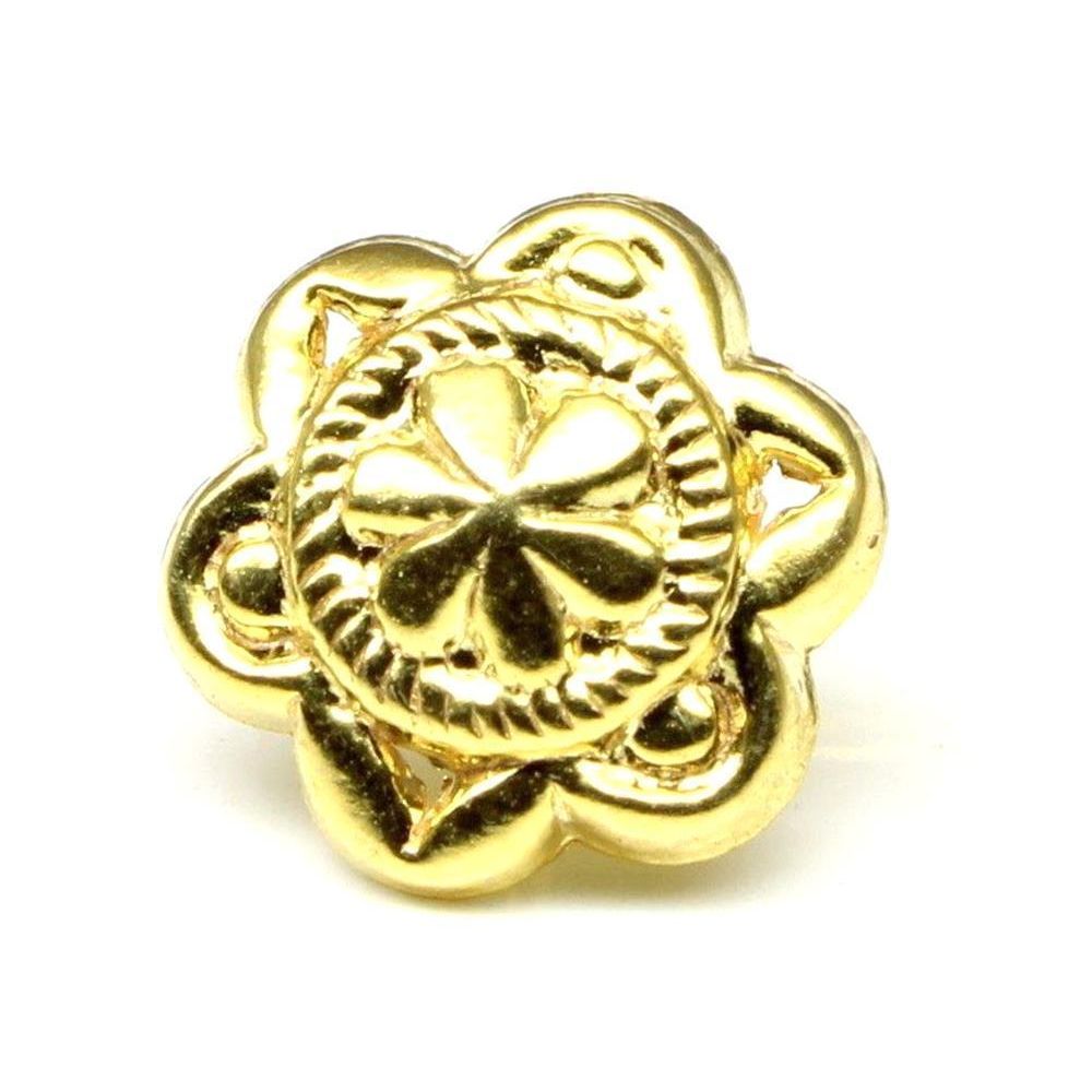 Traditional gold plated nose stud 18g