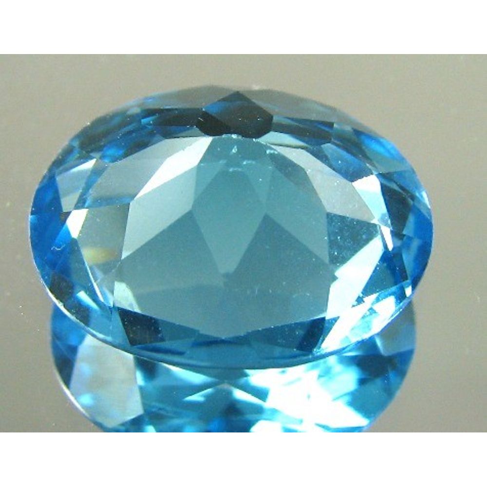 TOP QUALITY A+ LUSTER 4.7CT FINE CLEAR SWISS BLUE TOPAZ OVAL FACETED GEMSTONE