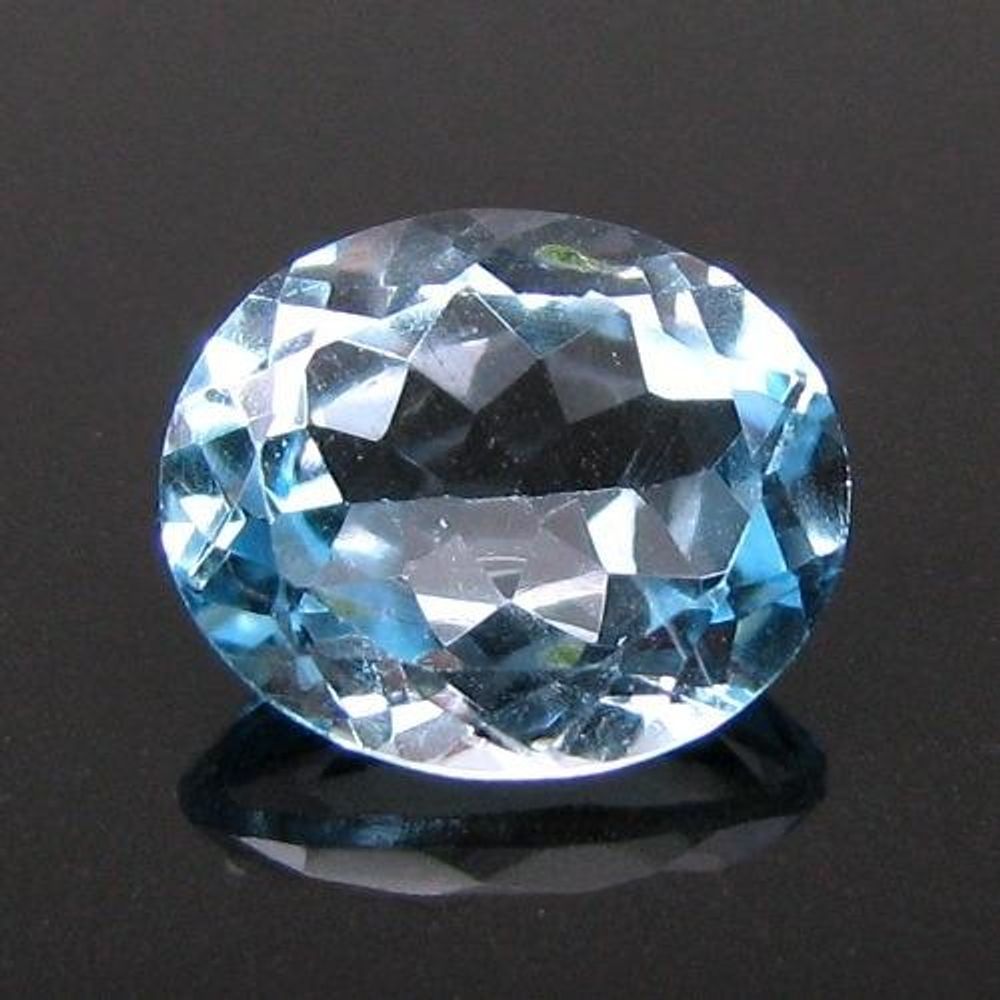 CERTIFIED 4.07Ct Natural Blue TOPAZ Oval Faceted Clear Gemstone