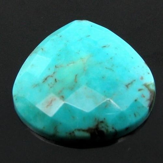 11.4Ct-Natural-Blue-Turquoise-Checker-Pear-Faceted-Gemstone