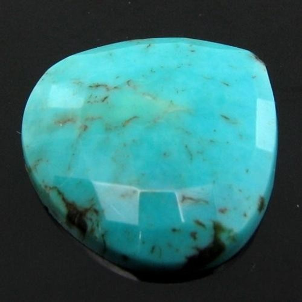 11.4Ct Natural Blue Turquoise Checker Pear Faceted Gemstone