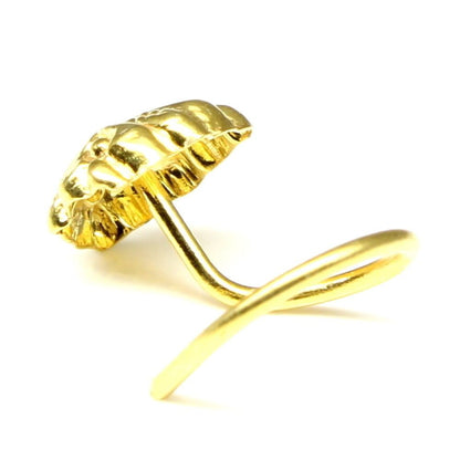 Traditional gold plated Twisted nose stud l bend