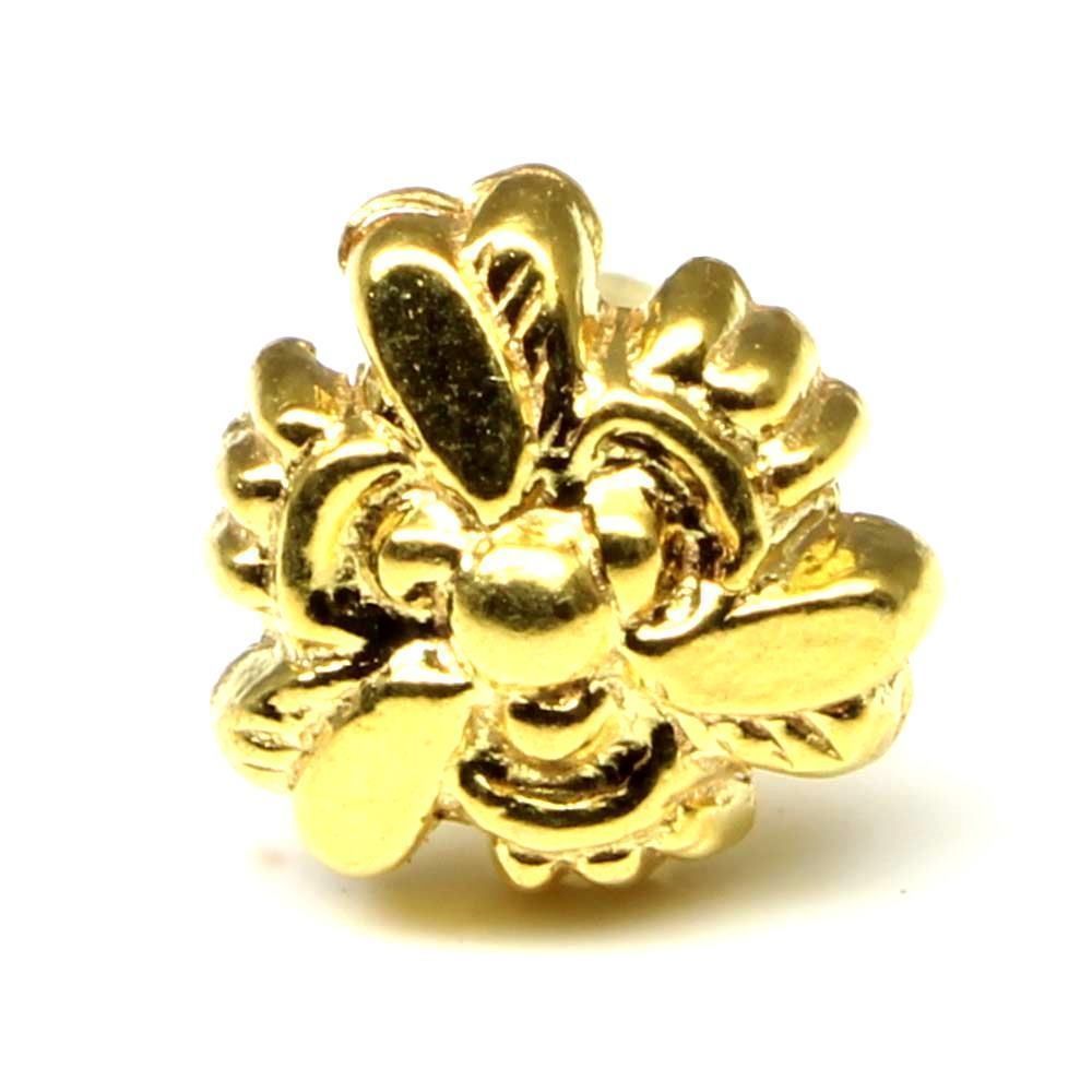 Ethnic floral gold plated nose stud