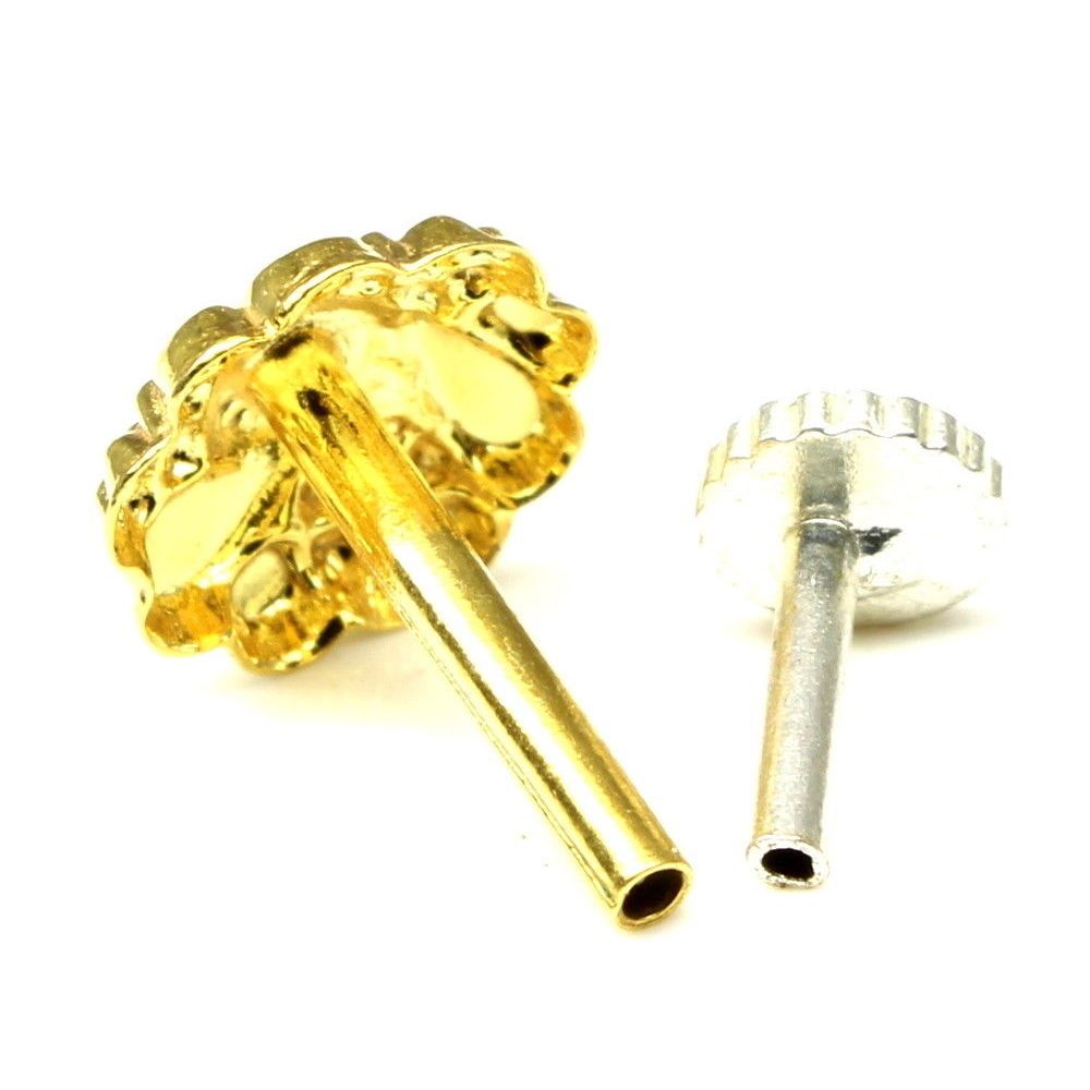 Fashion gold plated nose stud 18g