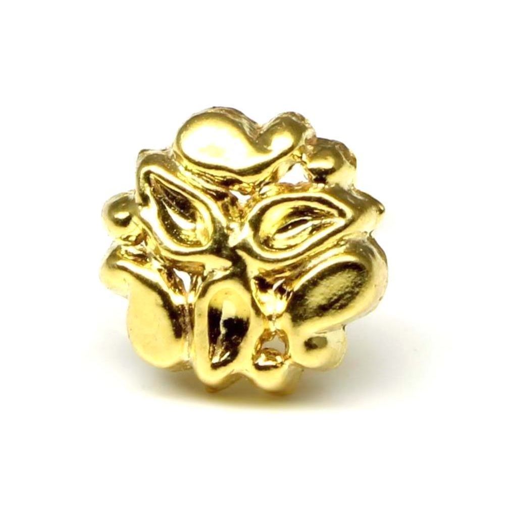 Traditional Gold plated Push Pin nose stud 18g