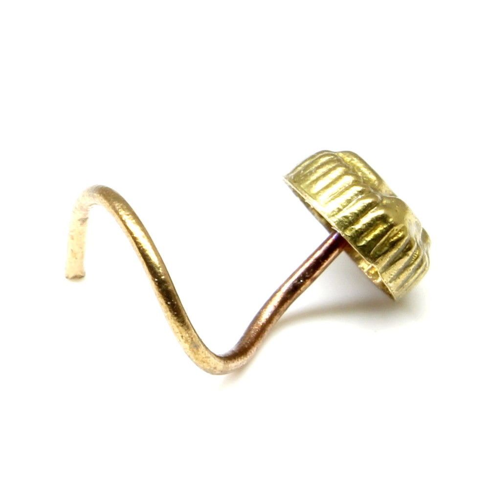 Brass gold finish nose stud l bend