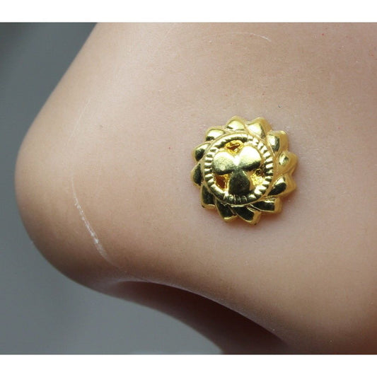 Fashion gold plated L Bend nose stud