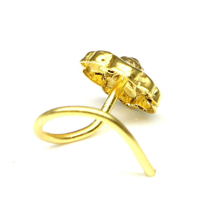 Fashion gold plated L Bend nose stud 22g