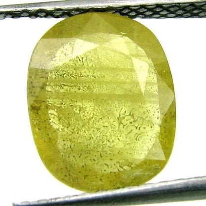 Certified 5.78Ct Natural Yellow Sapphire Pukhraj Oval Cut Gemstone