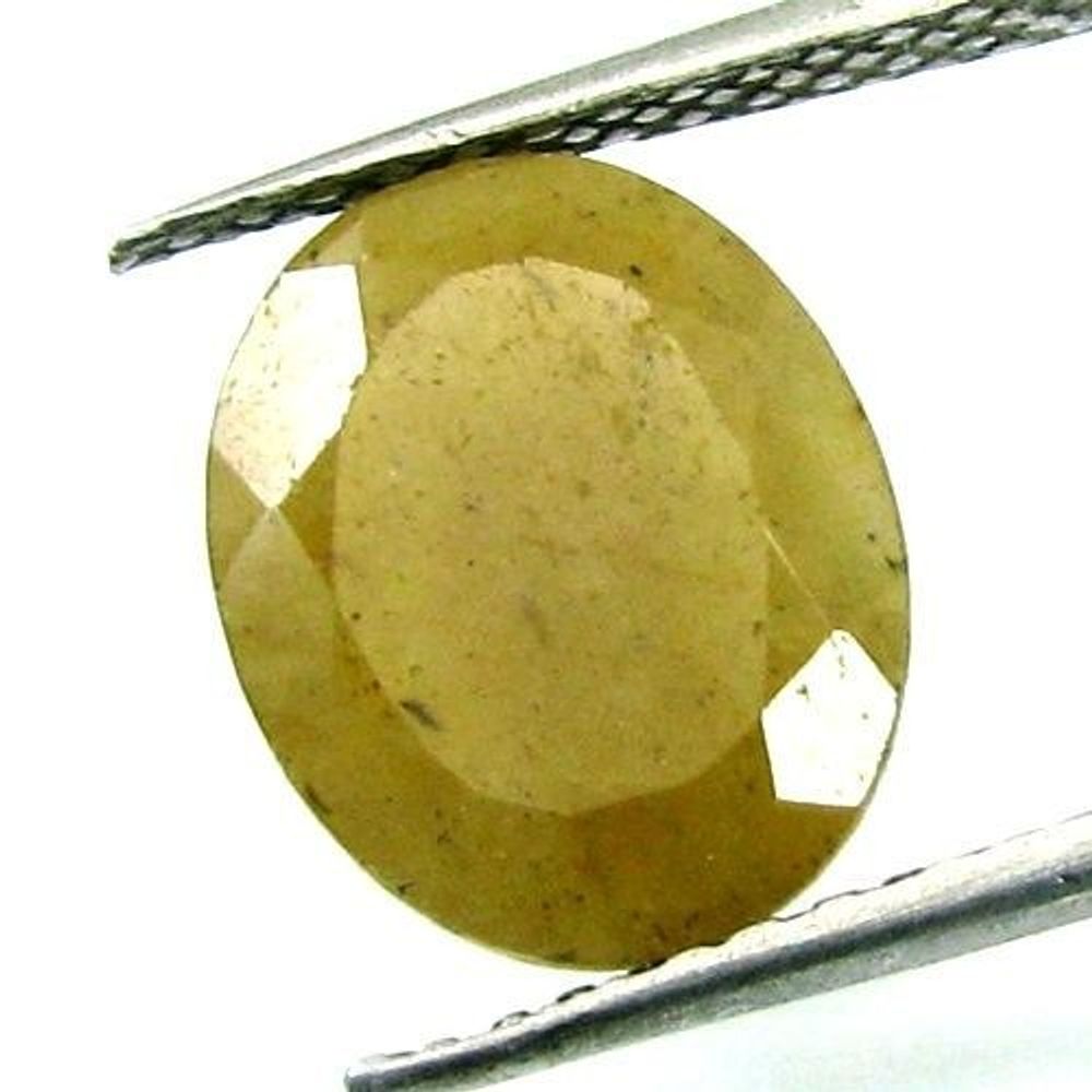 5.2Ct Natural Yellow Sapphire (Pukhraj) Oval Faceted Gemstone