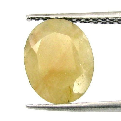 3.7Ct Natural Yellow Sapphire (Pukhraj) Oval Faceted Gemstone